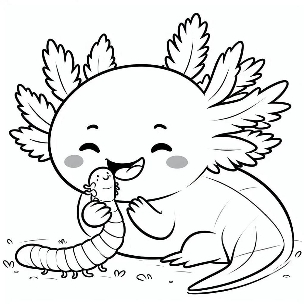 Free printable Axolotl coloring page #220207 from Animals collection