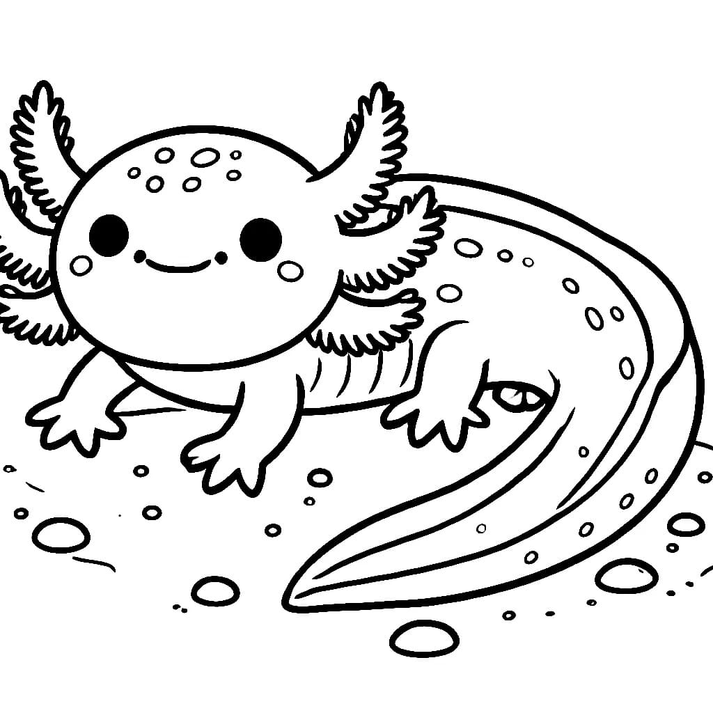 Free printable Axolotl coloring page #220213 from Animals collection Free printable Axolotl coloring page #220213 from Animals collection