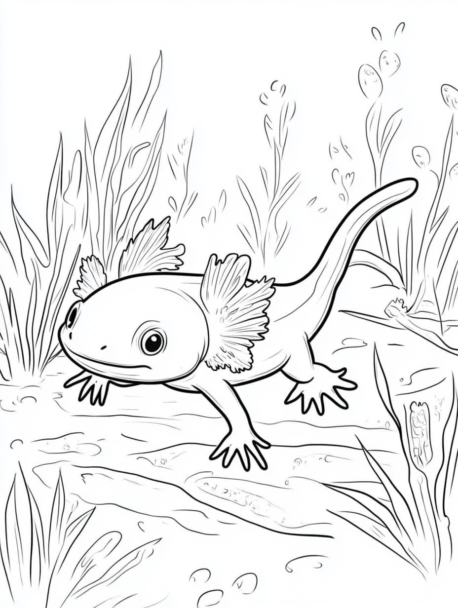 Free printable Axolotl coloring page #220215 from Animals collection