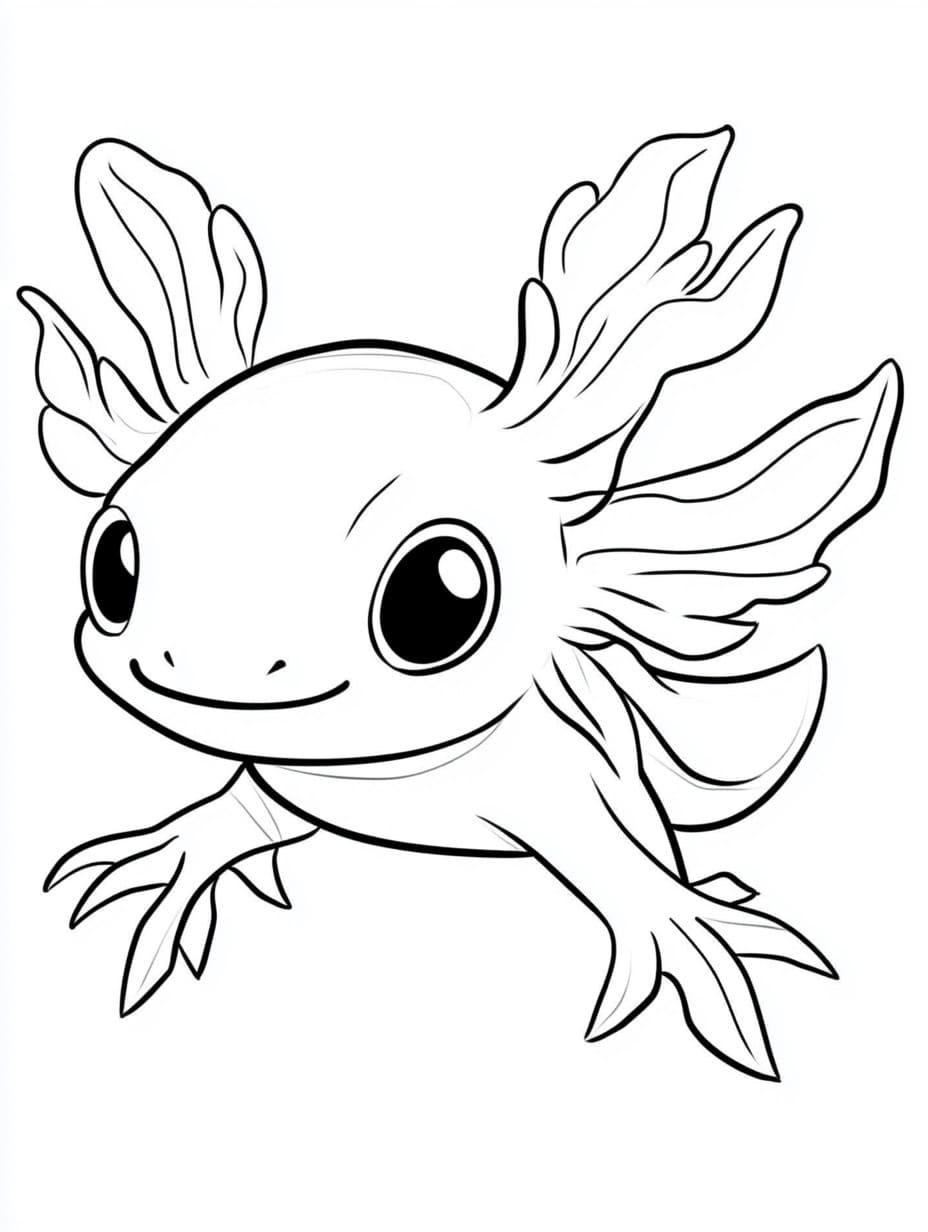 Free printable Axolotl coloring page #220218 from Animals collection