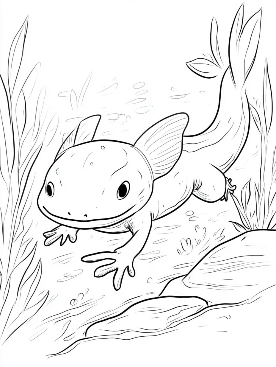 Free printable Axolotl coloring page #220219 from Animals collection