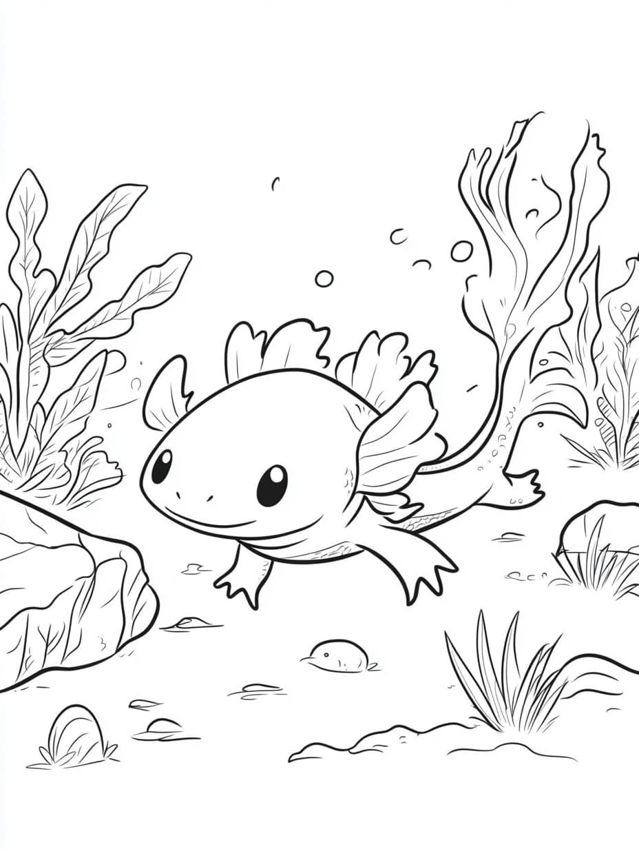 Free printable Axolotl coloring page #220220 from Animals collection