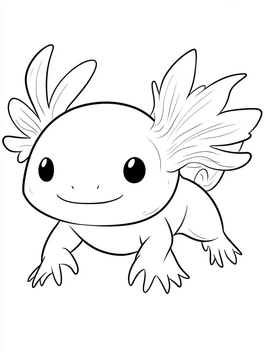 Free printable Axolotl coloring page #220221 from Animals collection Free printable Axolotl coloring page #220221 from Animals collection