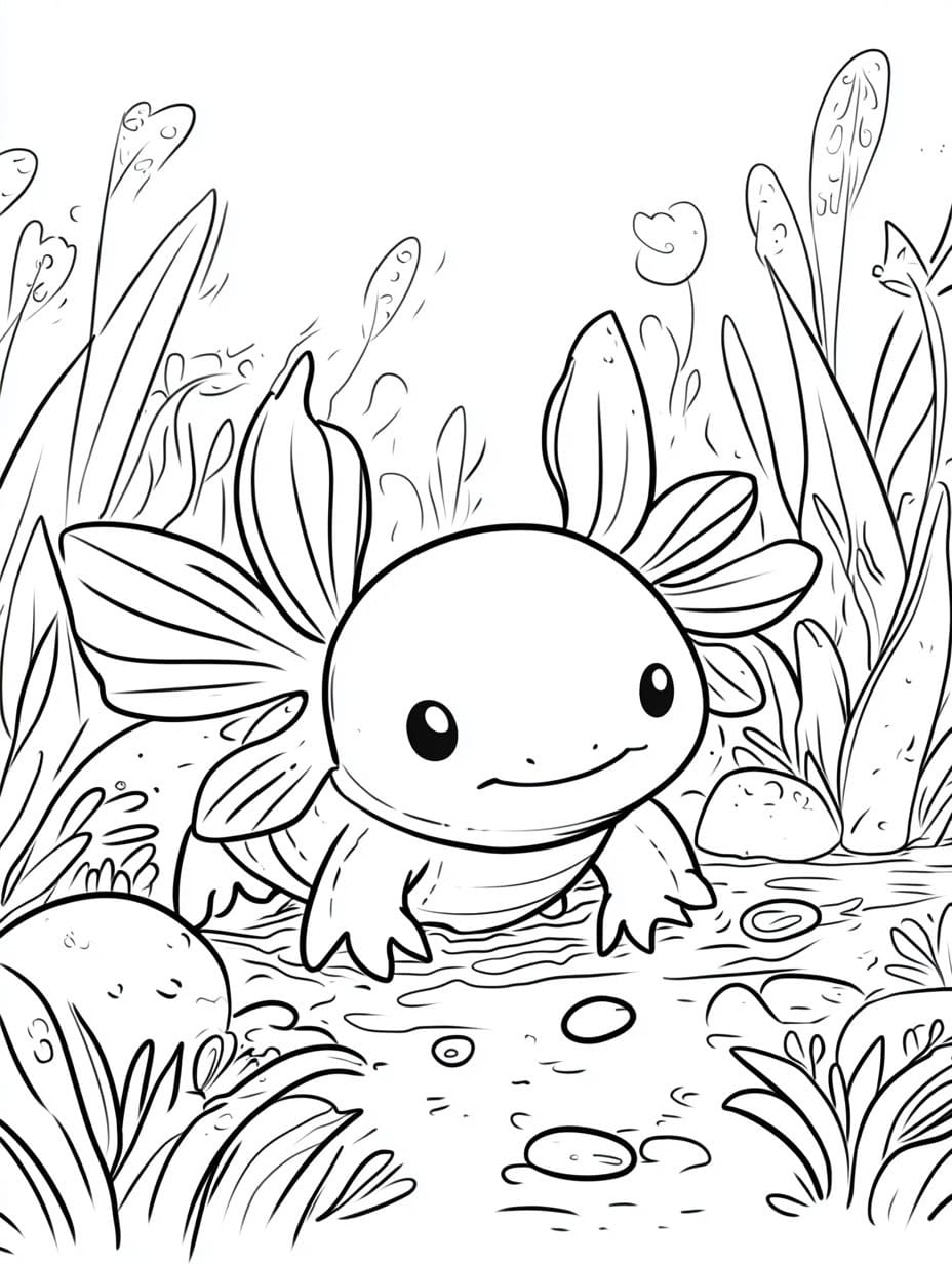 Free printable Axolotl coloring page #220222 from Animals collection