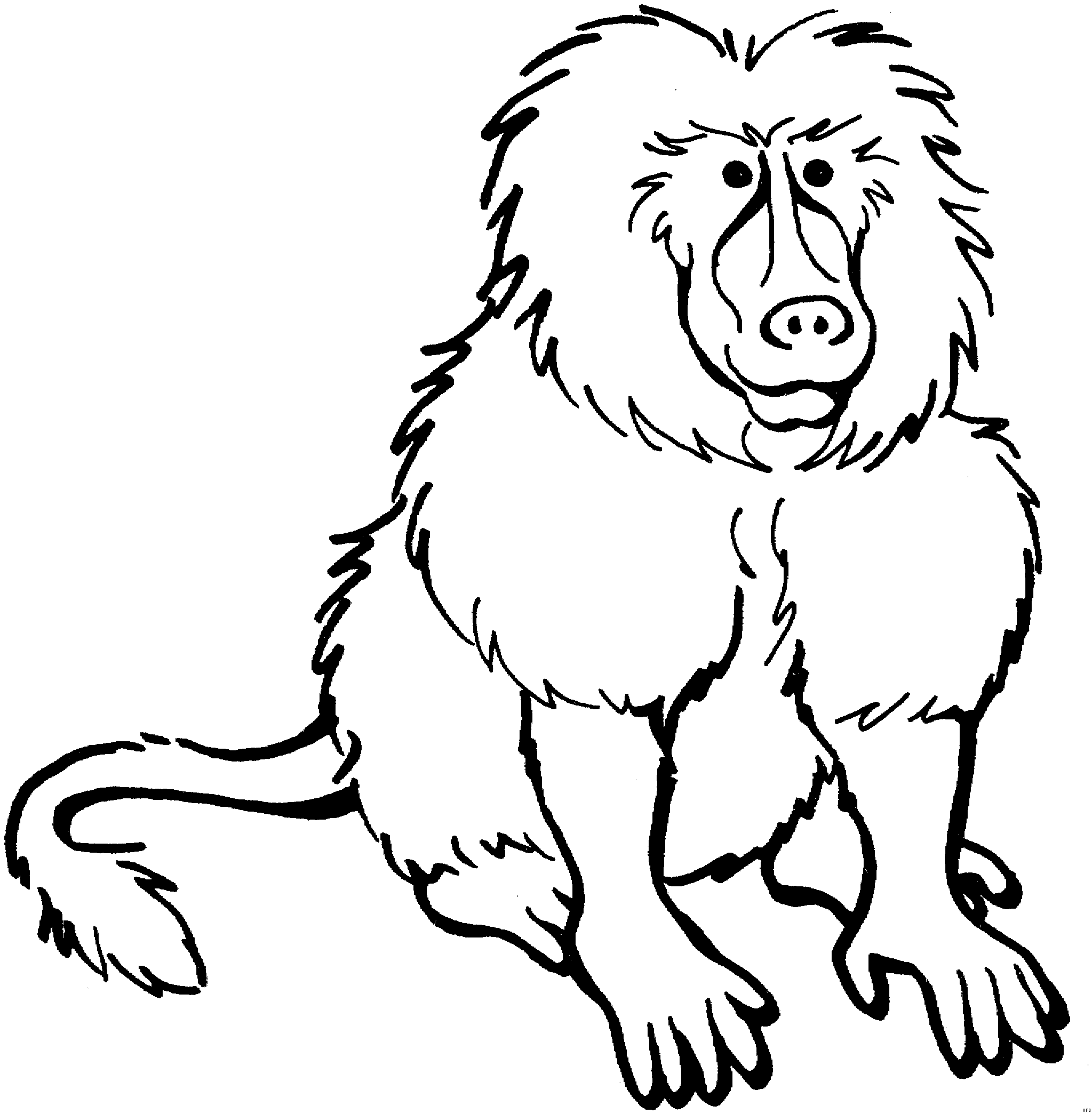 Coloring page: Baboon (Animals) #775 - Printable coloring pages