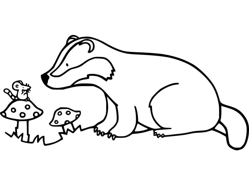 Free printable Badger coloring page #208856 from Animals collection Free printable Badger coloring page #208856 from Animals collection