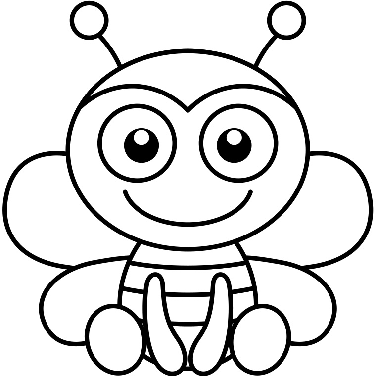 Coloring page: Bee (Animals) #116 - Free Printable Coloring Pages