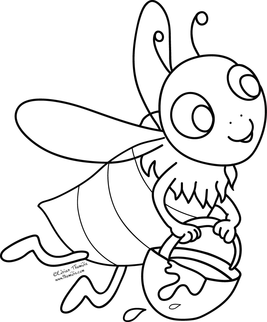 Coloring page: Bee (Animals) #147 - Free Printable Coloring Pages