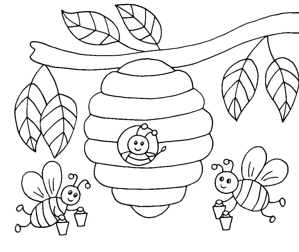 Free printable Bee coloring page #184193 from Animals collection