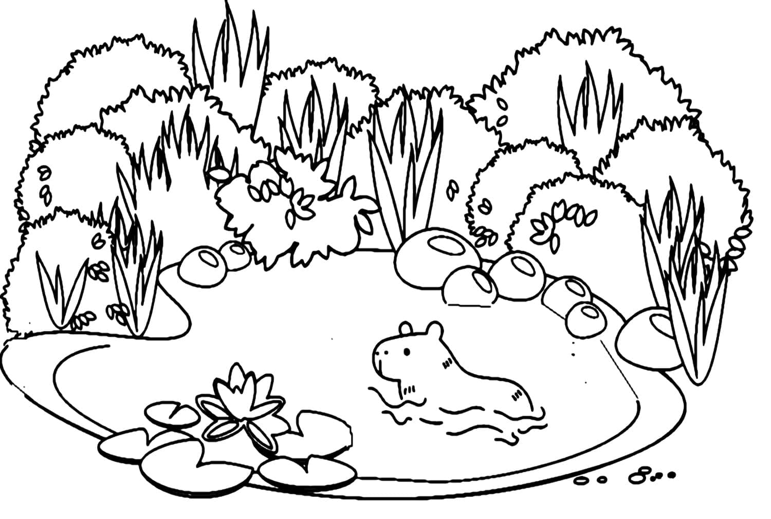 Free printable Capybara coloring page #207573 from Animals collection Free printable Capybara coloring page #207573 from Animals collection