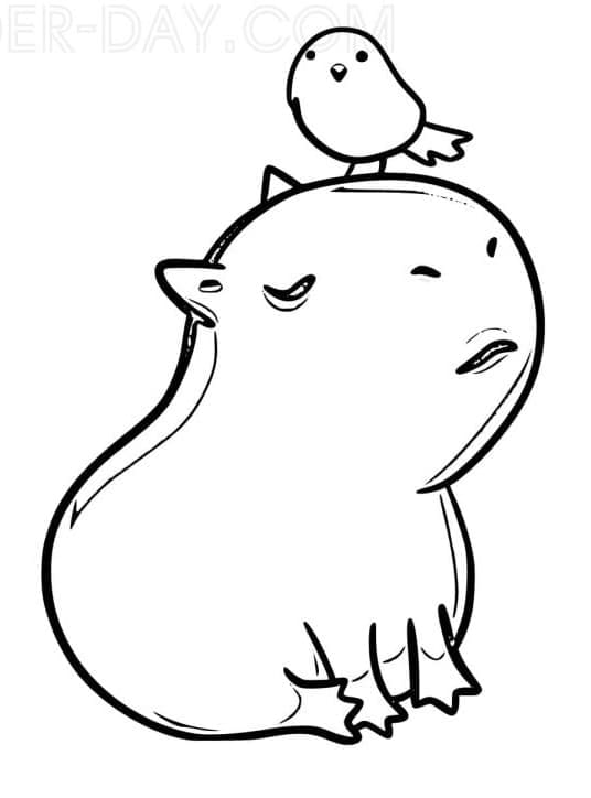 Free printable Capybara coloring page #207577 from Animals collection