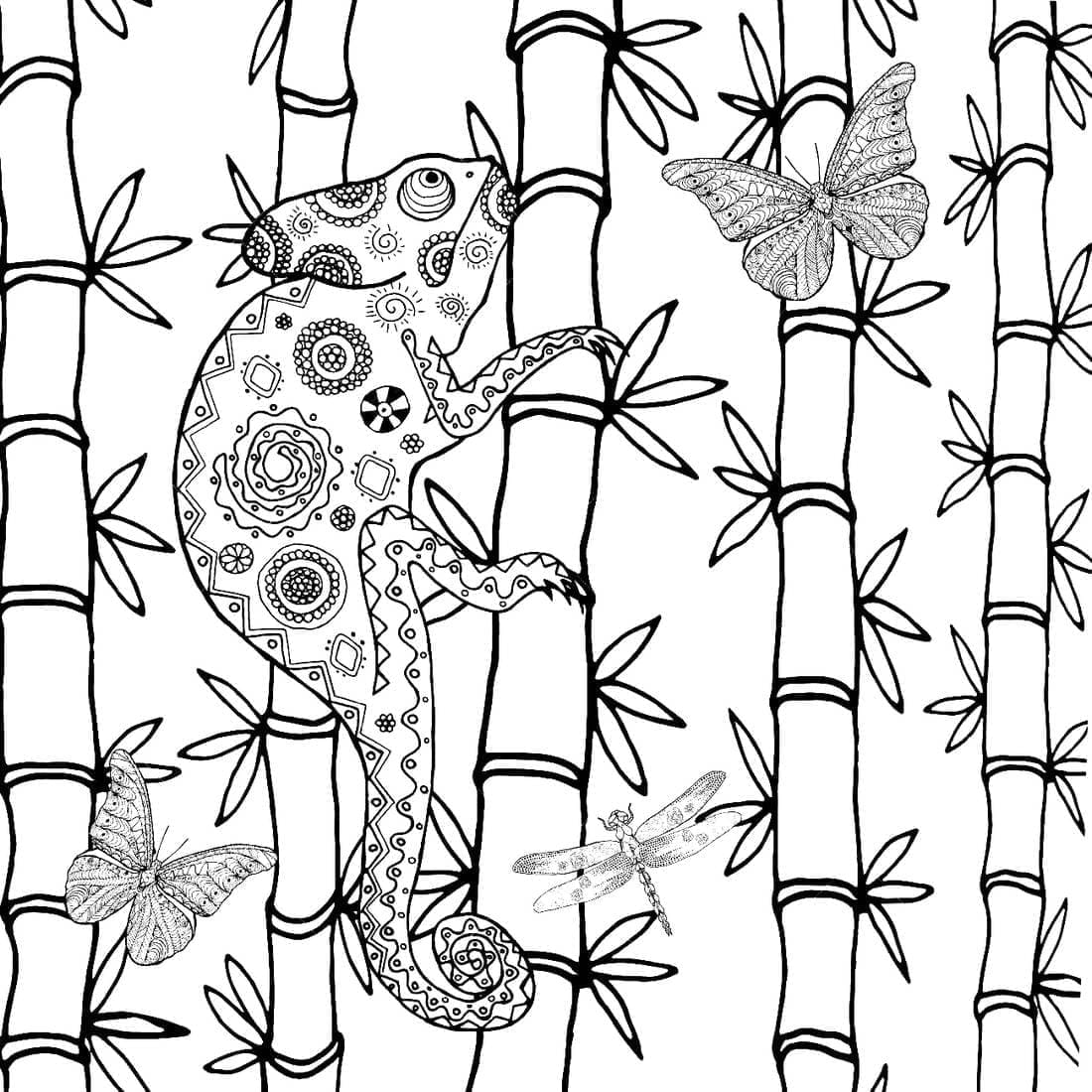 Free printable Chameleon coloring page #206736 from Animals collection