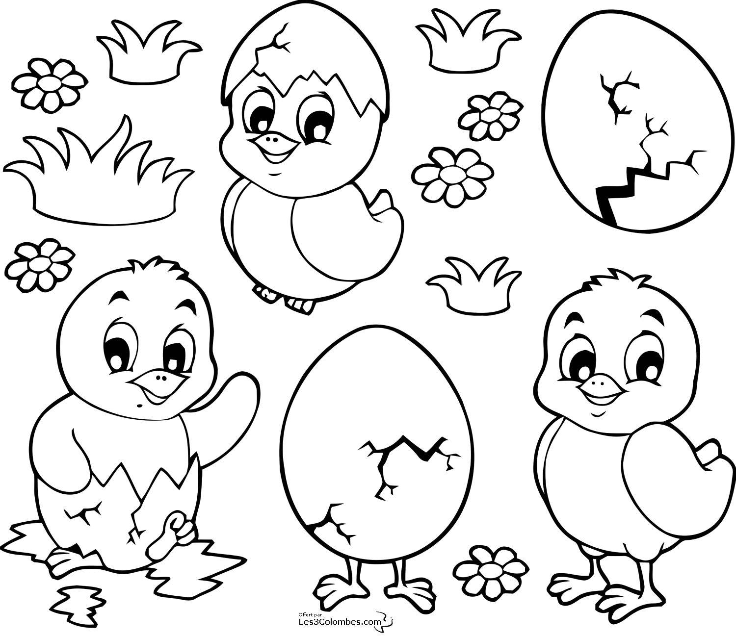 Coloring page: Chick (Animals) #15313 - Free Printable Coloring Pages