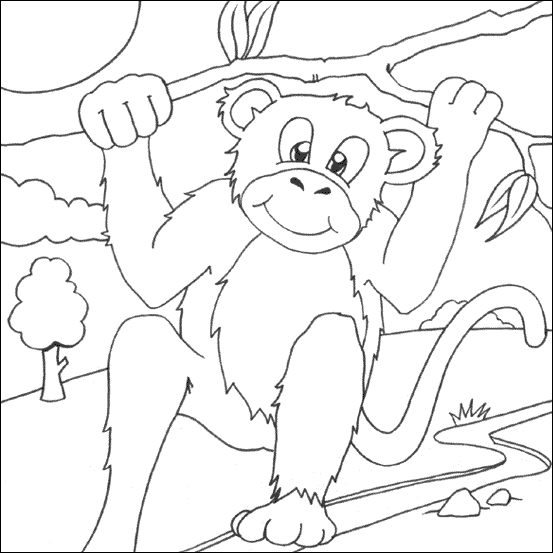 Coloring page: Chimpanzee (Animals) #2866 - Free Printable Coloring Pages