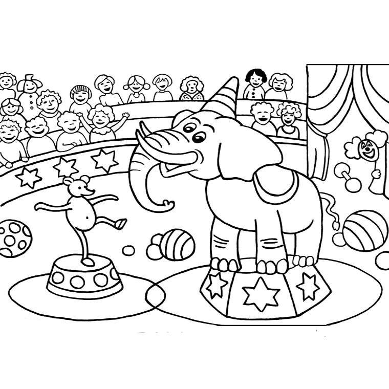 Coloring page: Circus animals (Animals) #20789 - Printable coloring pages