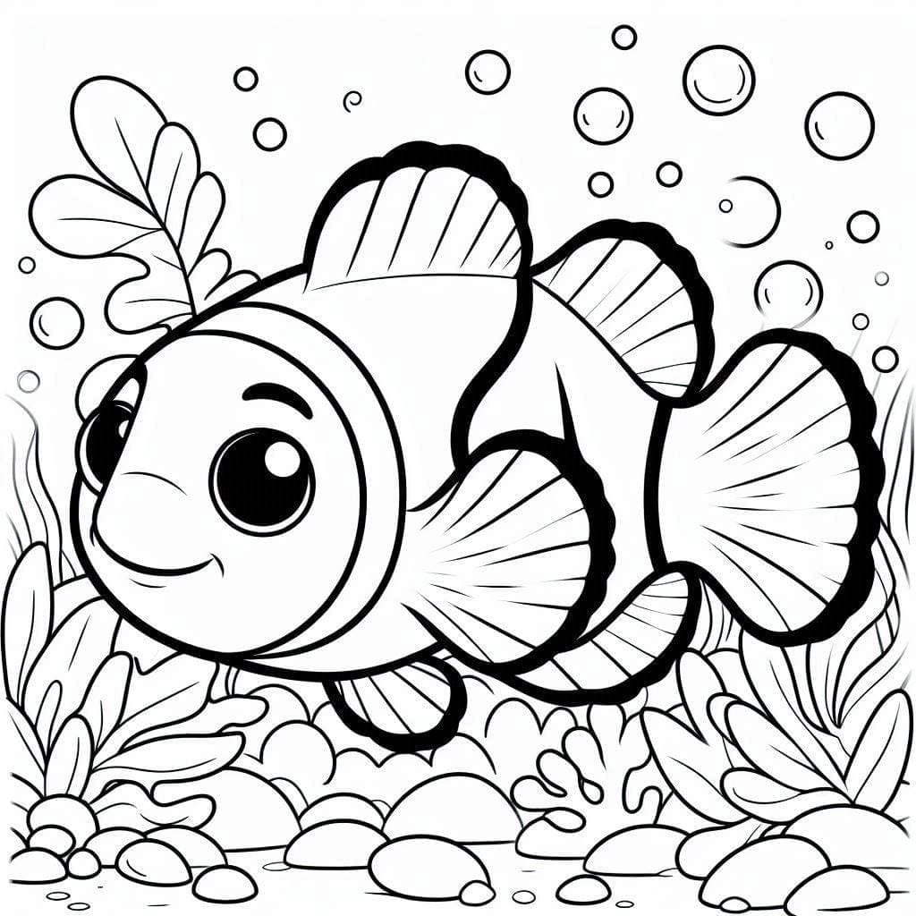 Free printable Clownfish coloring page #218316 from Animals collection