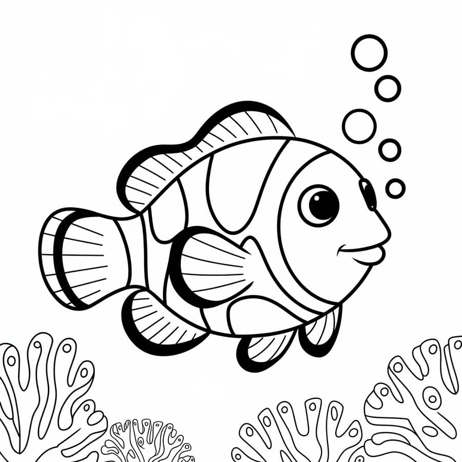 Free printable Clownfish coloring page #218337 from Animals collection