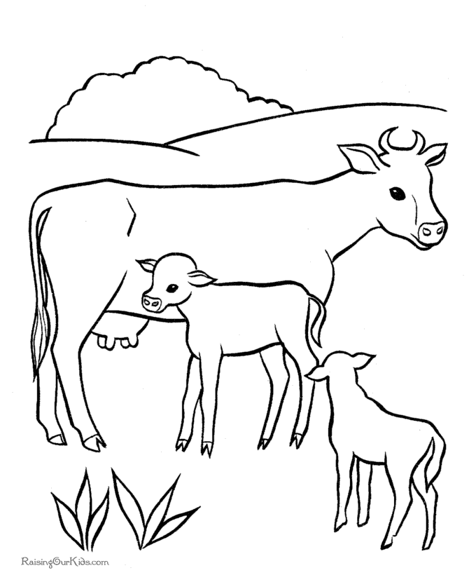 Coloring page: Cow (Animals) #13207 - Free Printable Coloring Pages