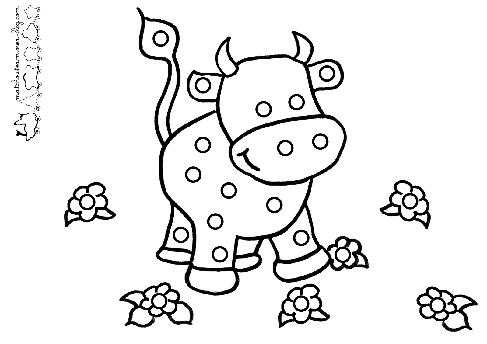 Coloring page: Cow (Animals) #13225 - Free Printable Coloring Pages