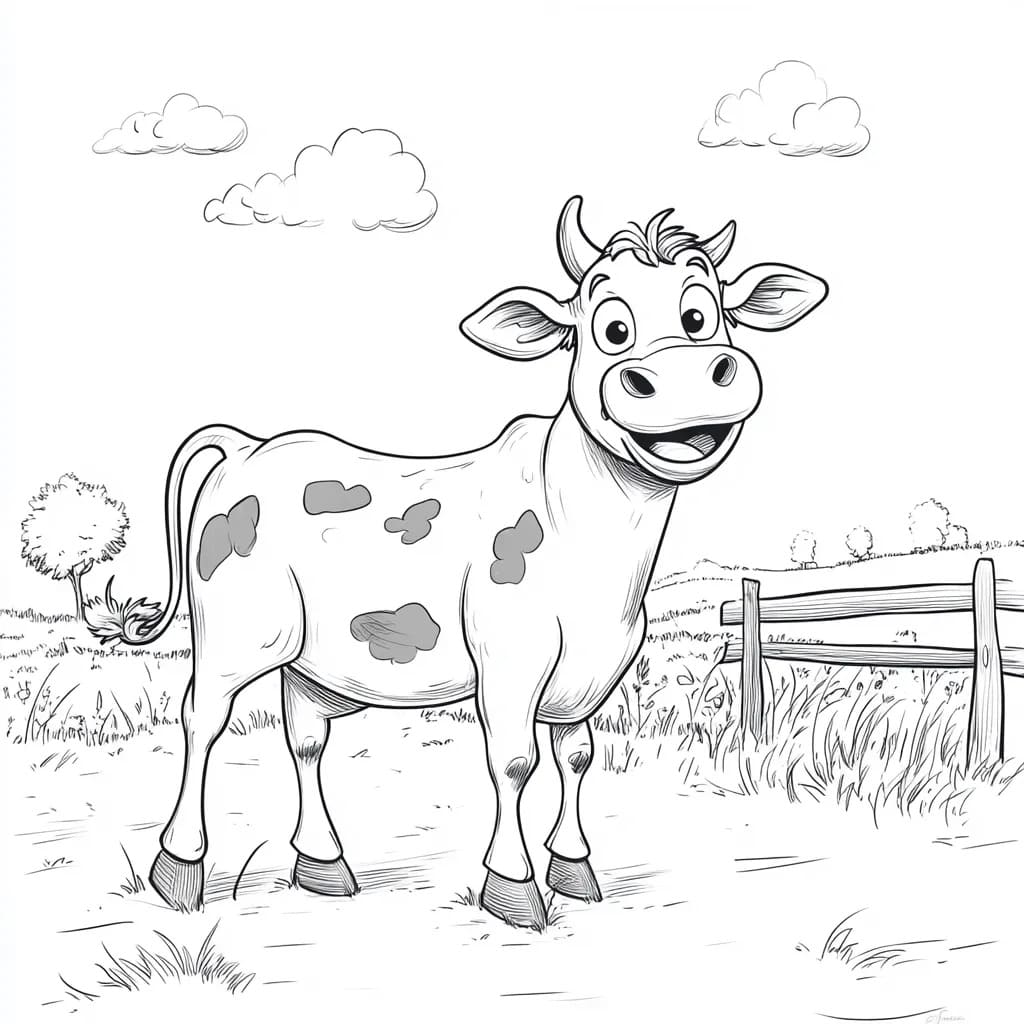 Free printable Cow coloring page #217657 from Animals collection Free printable Cow coloring page #217657 from Animals collection