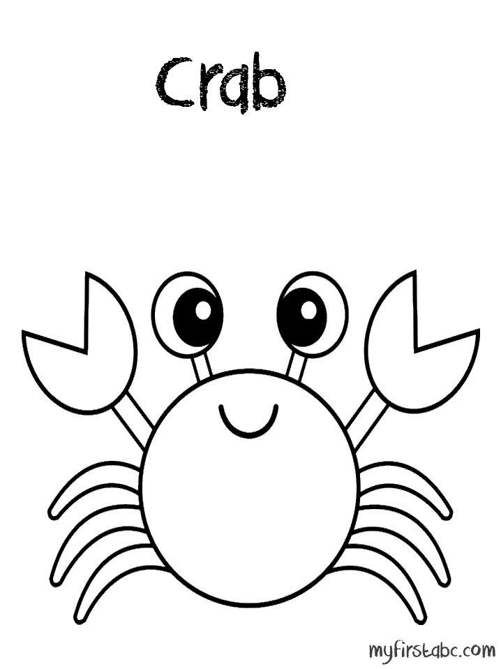 Simple Crab Coloring Pages