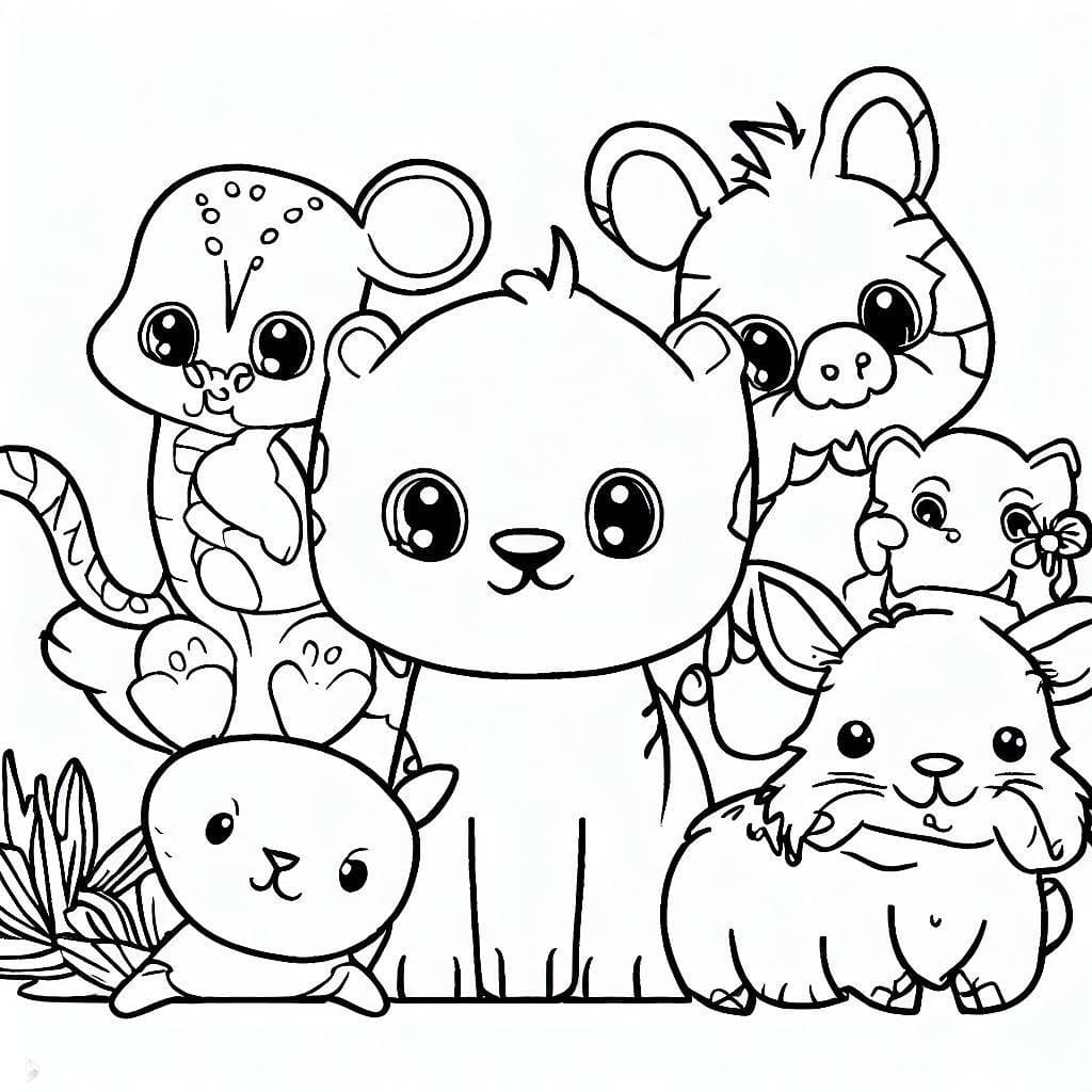 Free printable Cute Animals coloring page #189912 from Animals collection Free printable Cute Animals coloring page #189912 from Animals collection