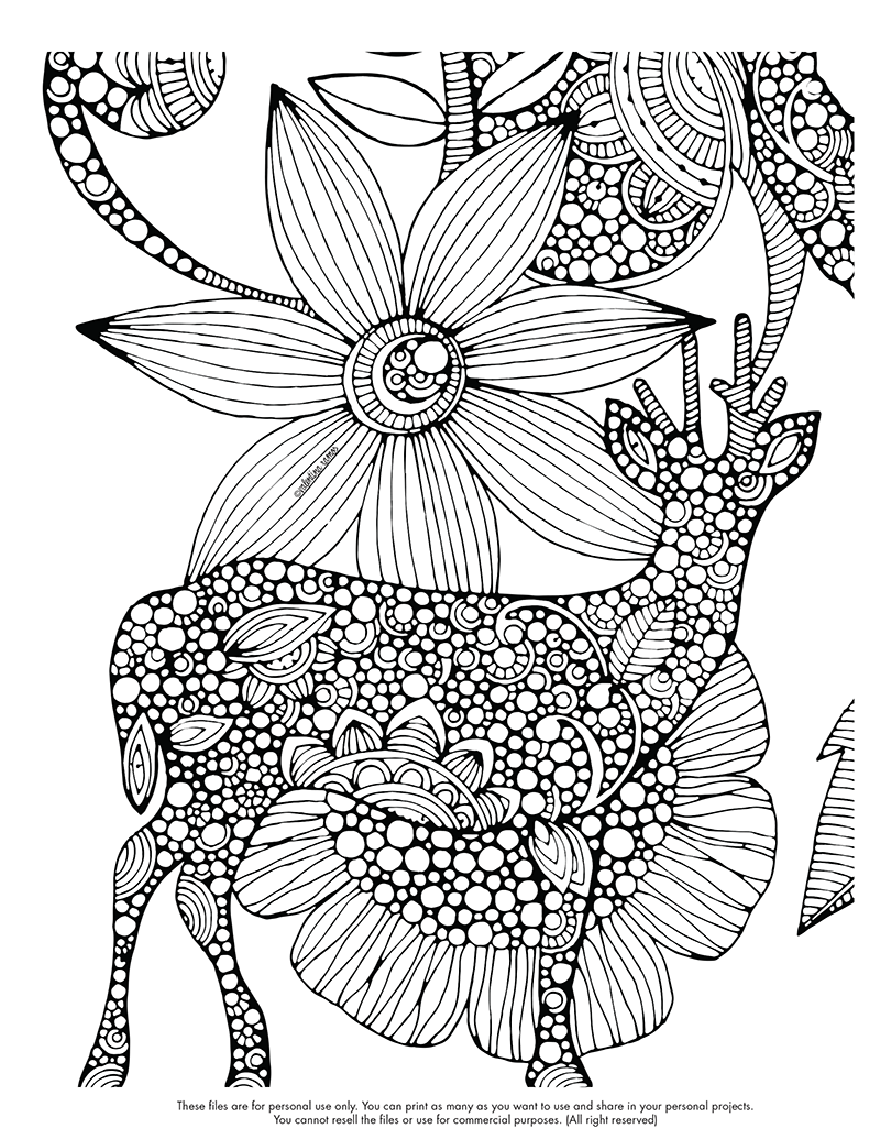 Coloring page: Deer (Animals) #2704 - Free Printable Coloring Pages