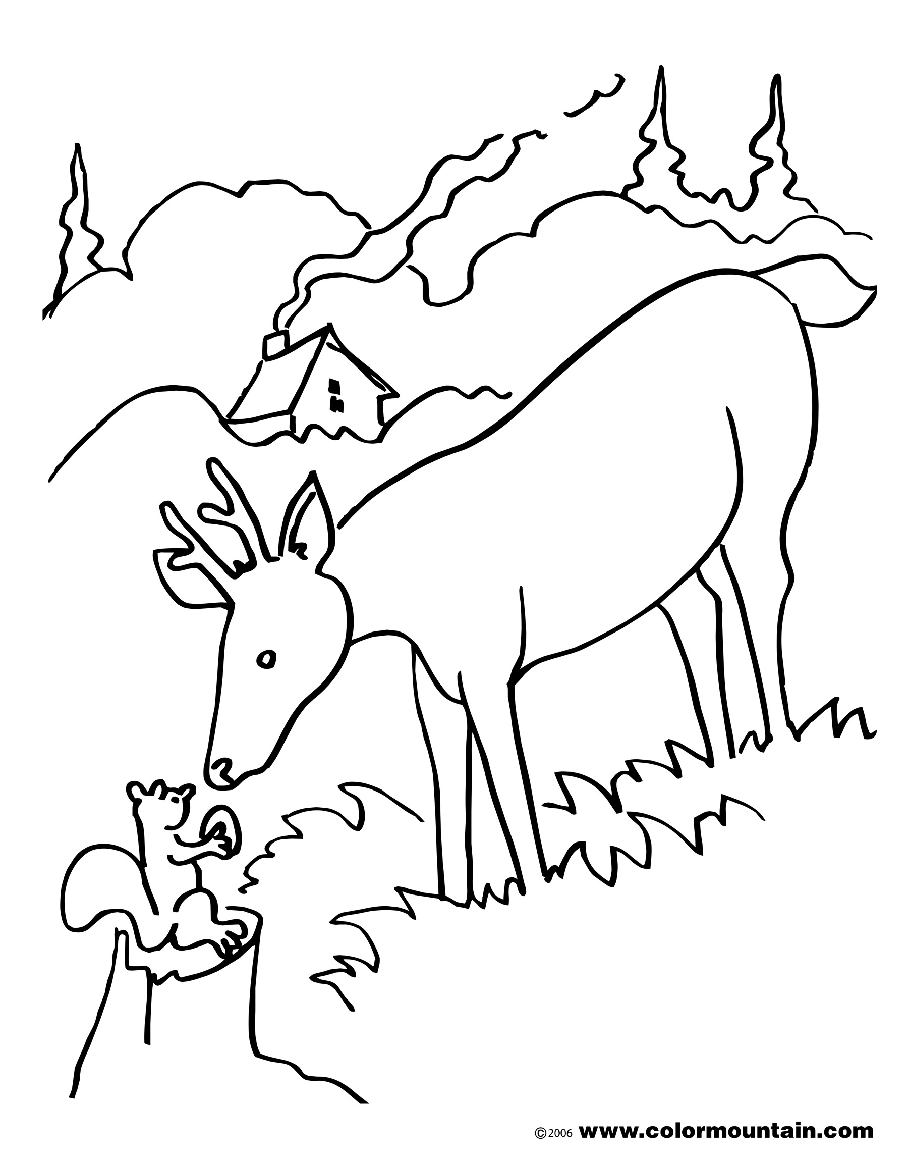 Coloring page: Deer (Animals) #2753 - Free Printable Coloring Pages