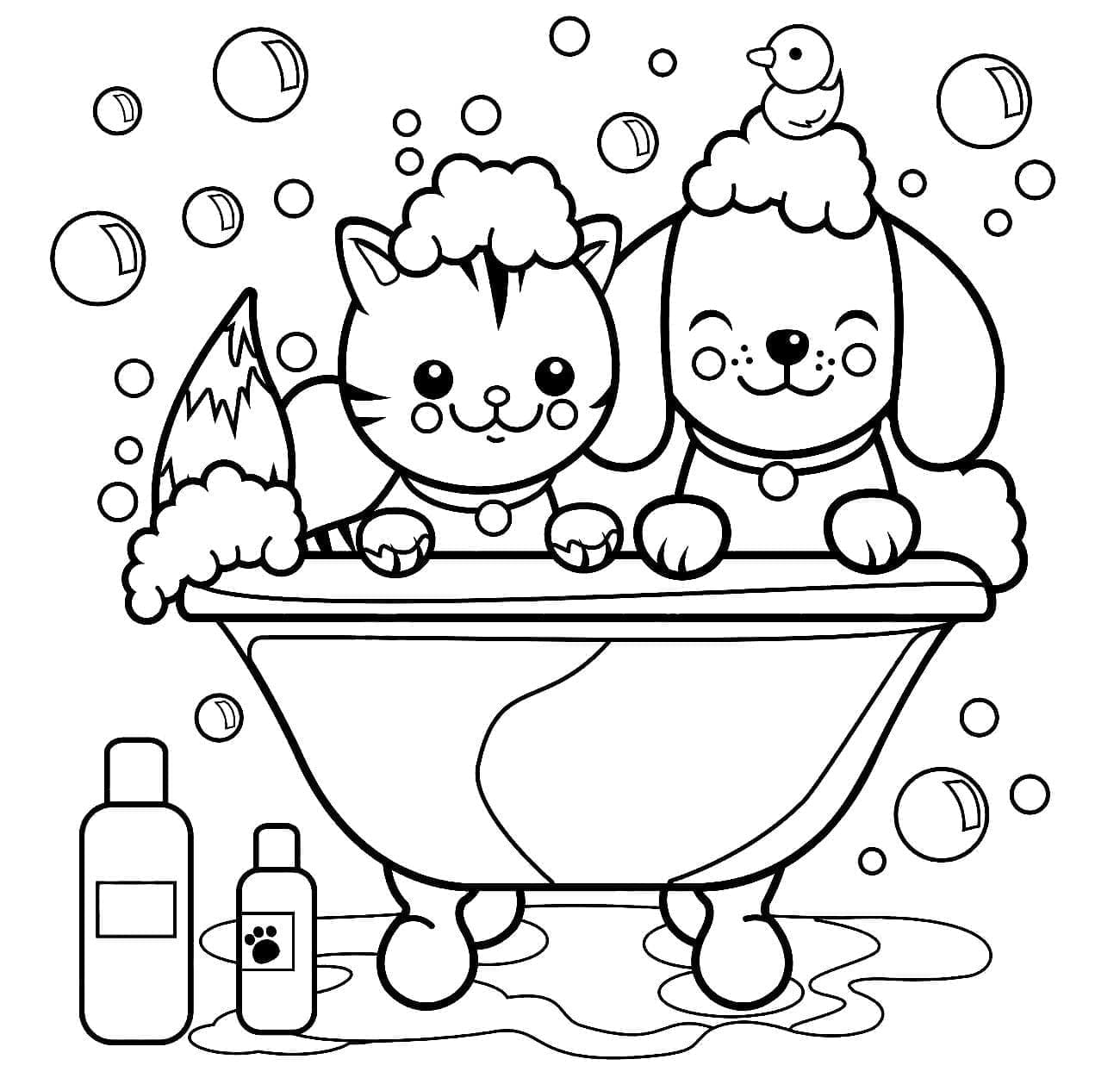 Free printable Dog and Cat coloring page #211038 from Animals collection