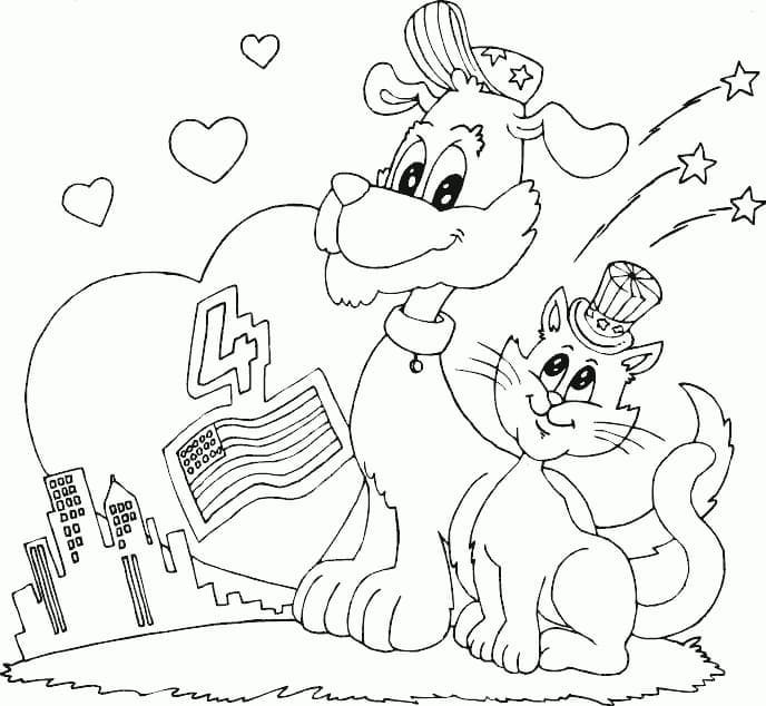 Free printable Dog and Cat coloring page #211043 from Animals collection