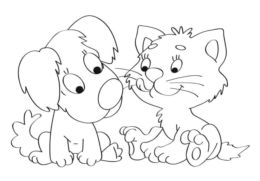 Free printable Dog and Cat coloring page #211070 from Animals collection