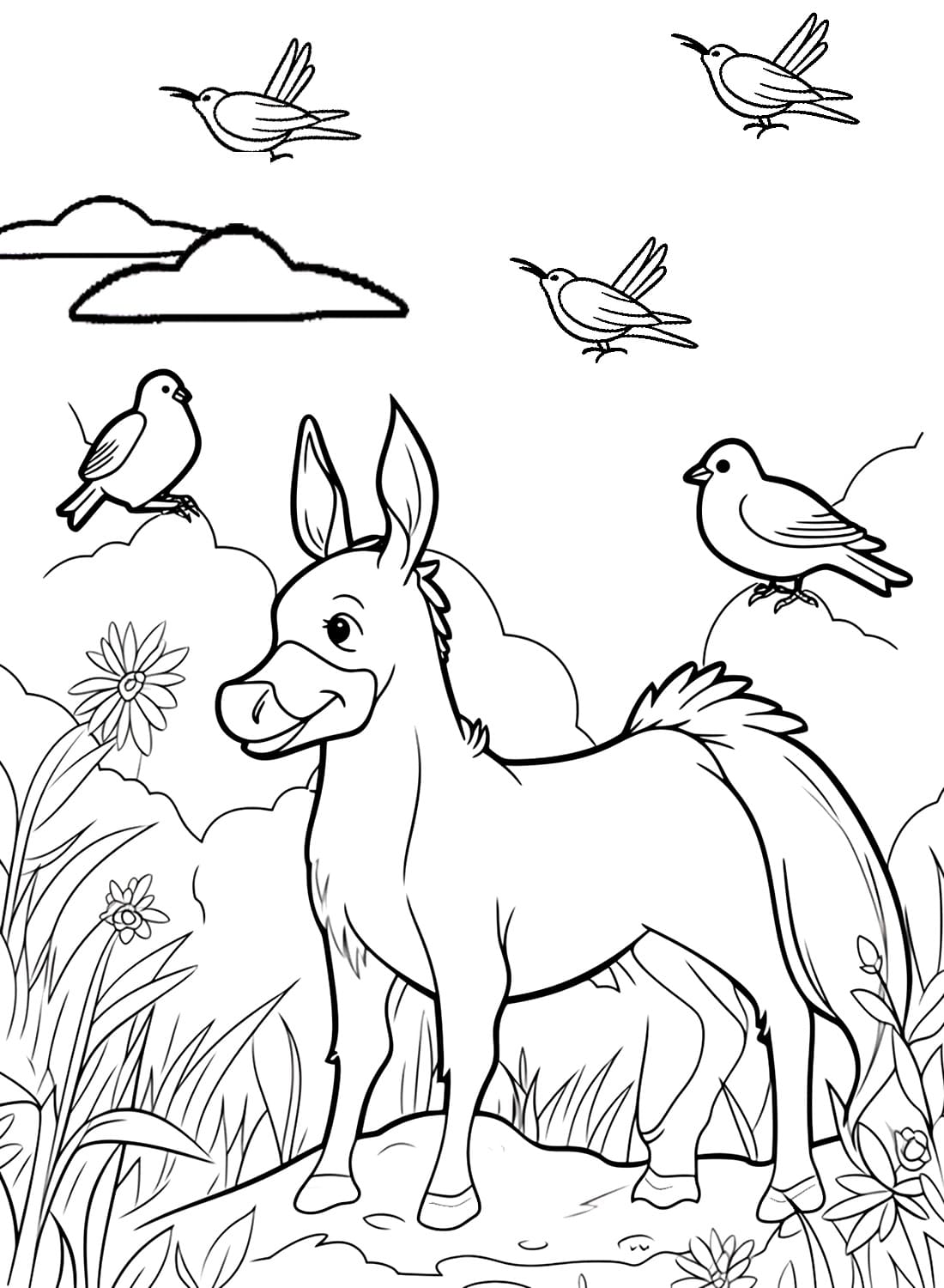 Free printable Donkey coloring page #197867 from Animals collection Free printable Donkey coloring page #197867 from Animals collection