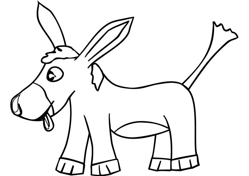 Coloring pages: Donkey #491 (Animals) - Printable coloring pages. 