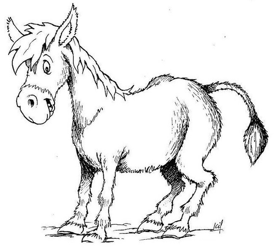 Coloring page: Donkey (Animals) #504 - Free Printable Coloring Pages