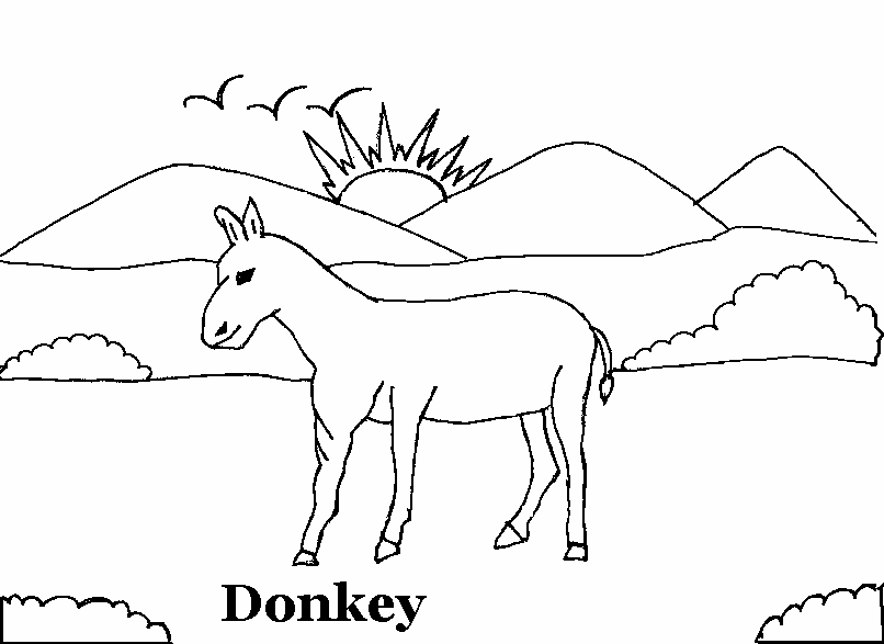 Coloring page: Donkey (Animals) #510 - Free Printable Coloring Pages
