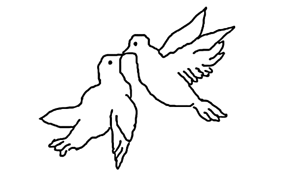 2 turtle doves coloring page