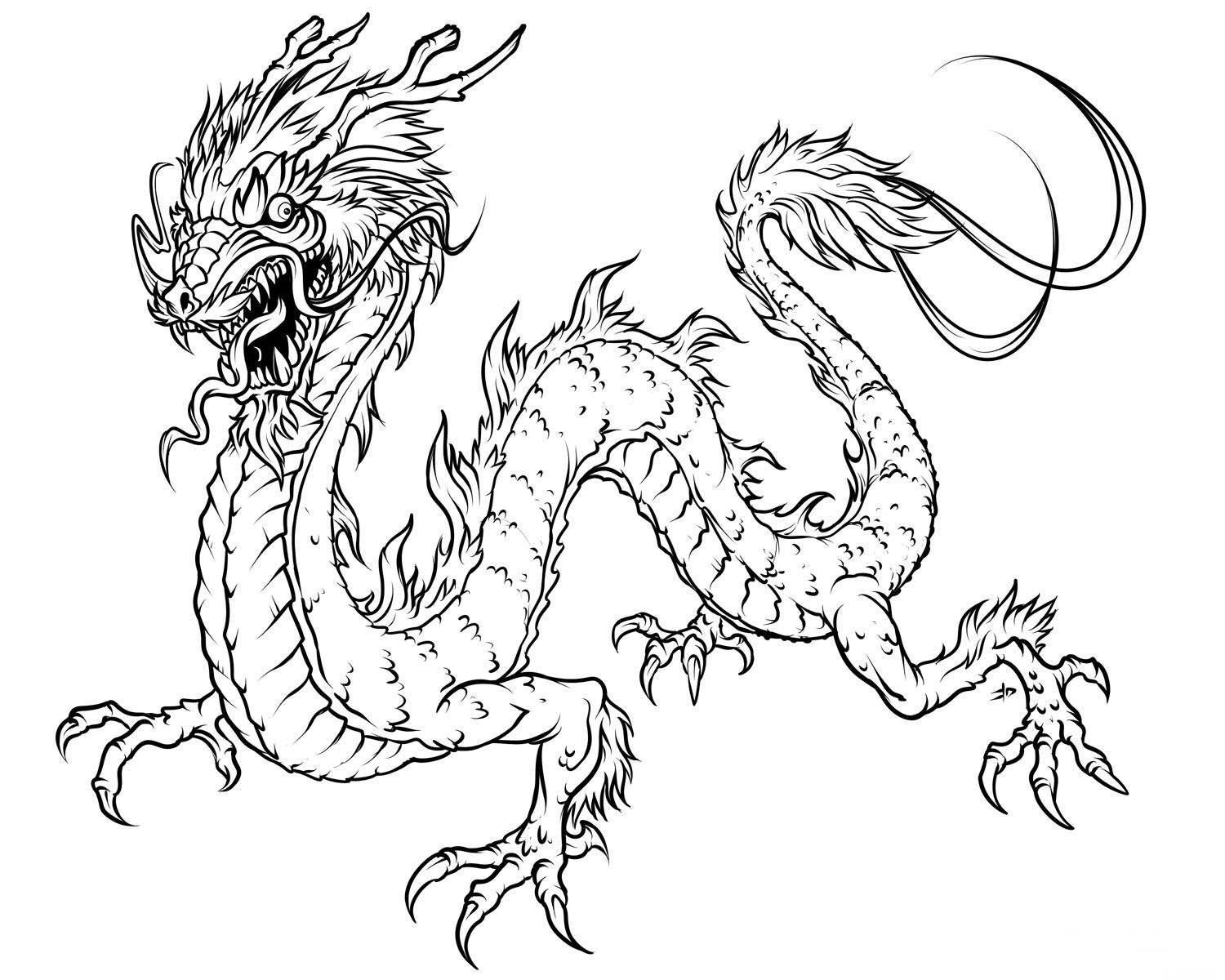 Coloring page: Dragon (Animals) #5698 - Free Printable Coloring Pages