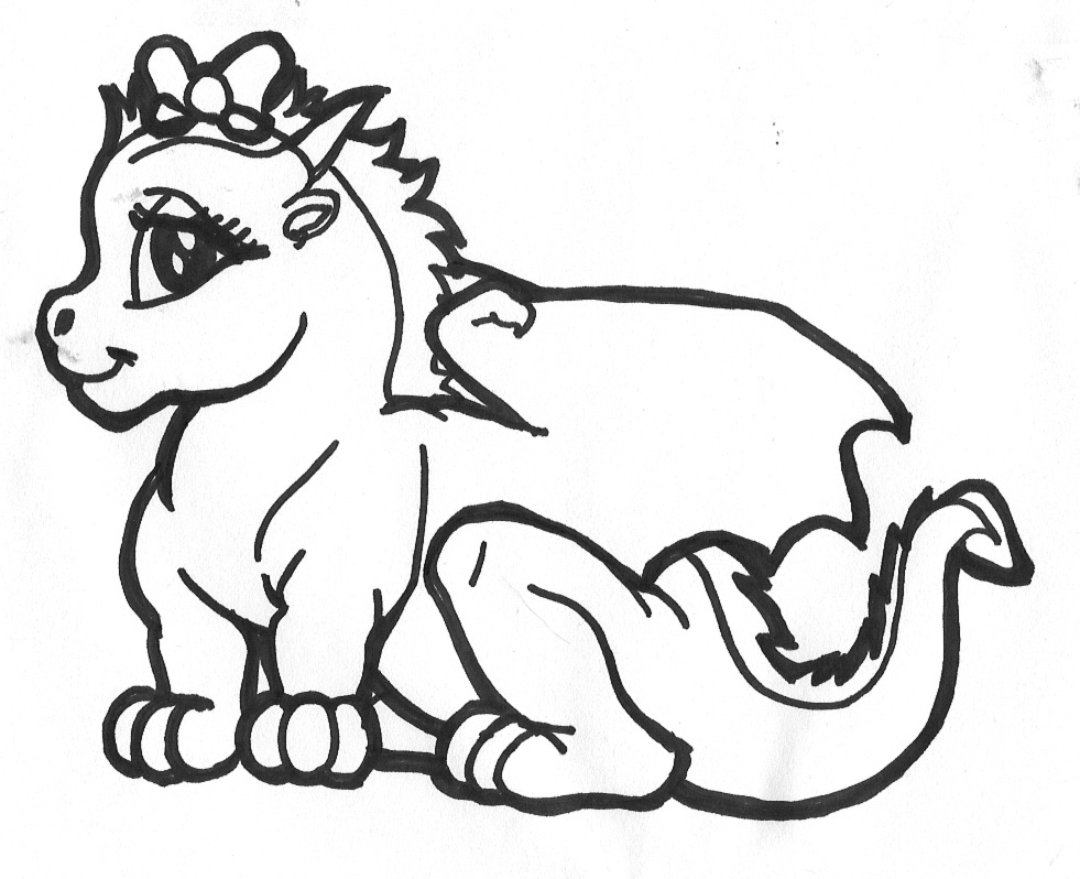 printable cute dragon coloring pages
