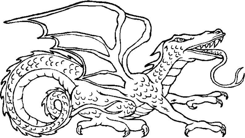 Coloring page: Dragon (Animals) #5710 - Free Printable Coloring Pages
