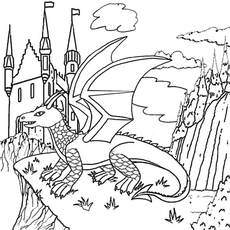  Online Coloring Pages Of Dragons  HD