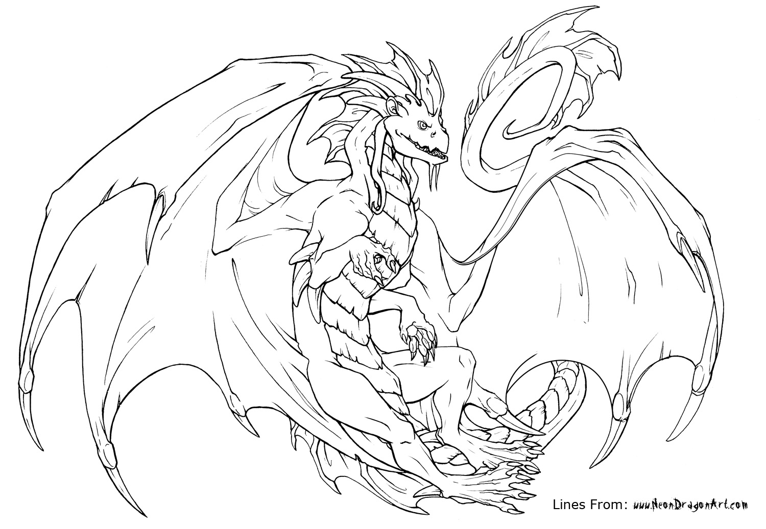 Coloring page: Dragon (Animals) #5784 - Free Printable Coloring Pages