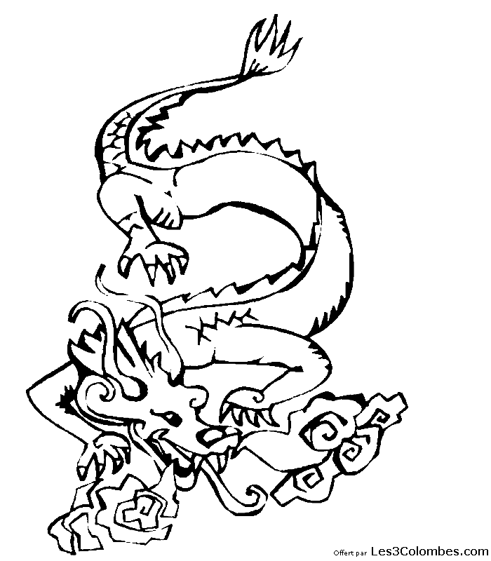 Coloring page: Dragon (Animals) #5785 - Free Printable Coloring Pages