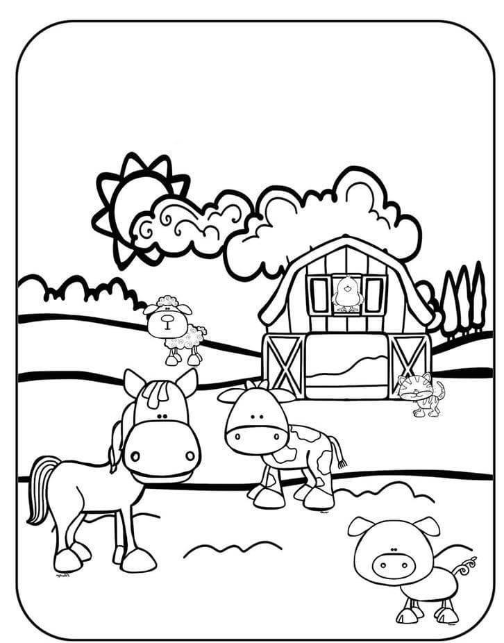 Free printable Farm Animals coloring page #198095 from Animals collection Free printable Farm Animals coloring page #198095 from Animals collection
