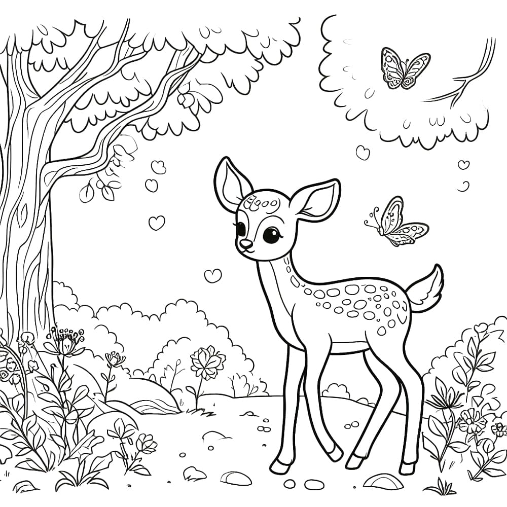 Free printable Fawn coloring page #206062 from Animals collection