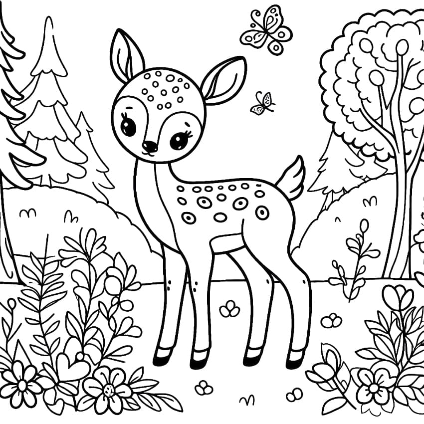 Free printable Fawn coloring page #206063 from Animals collection