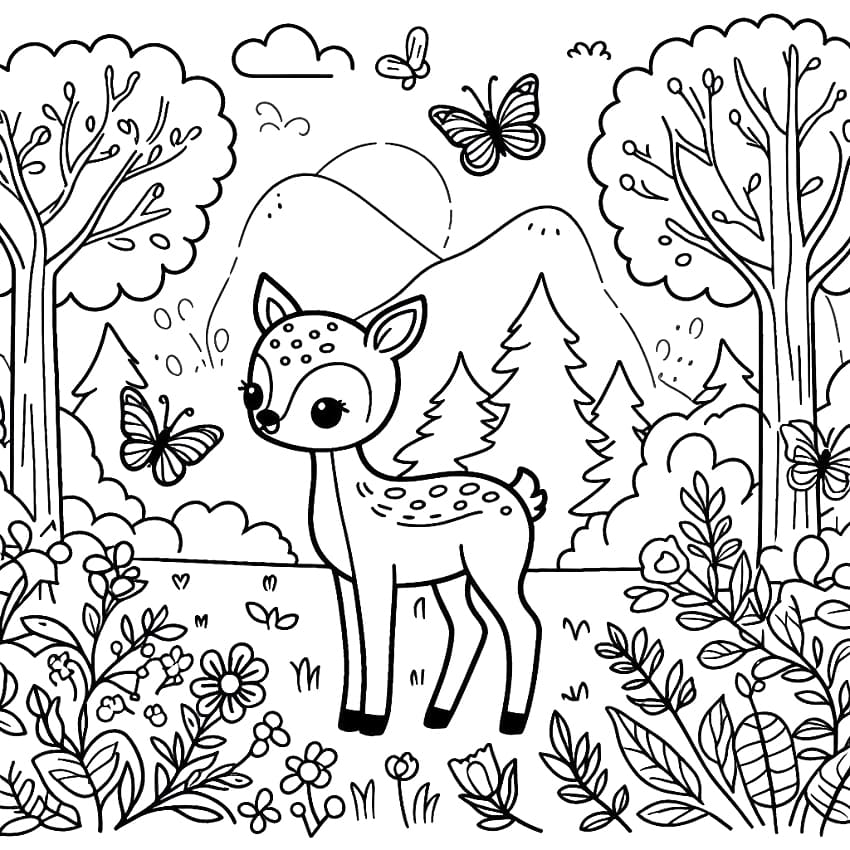 Free printable Fawn coloring page #206064 from Animals collection