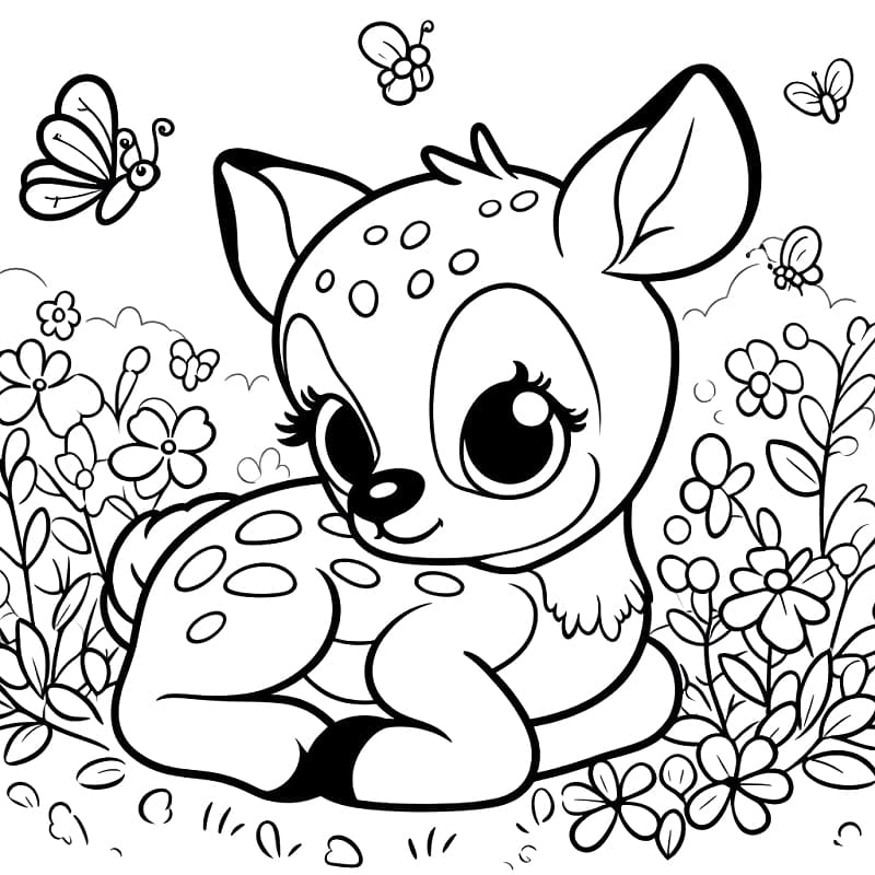 Free printable Fawn coloring page #206065 from Animals collection Free printable Fawn coloring page #206065 from Animals collection