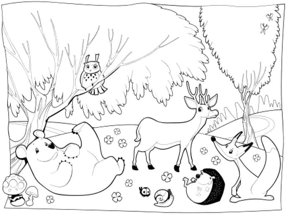 Free printable Forest Animals coloring page #192057 from Animals collection