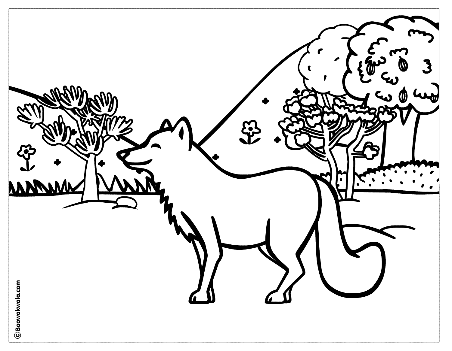 Drawing Fox #15062 (Animals) – Printable coloring pages