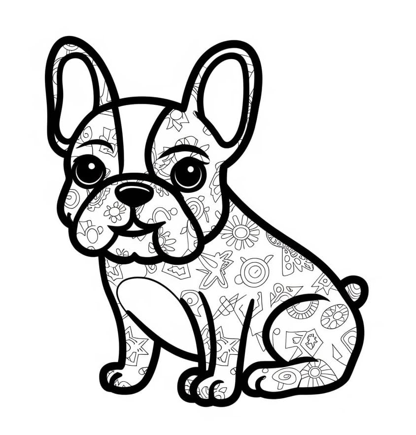 Free printable French Bulldog coloring page #221202 from Animals collection